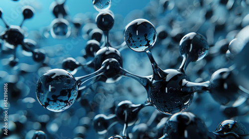 3D Molecular Structure with Carbon and Keratin Spheres photo