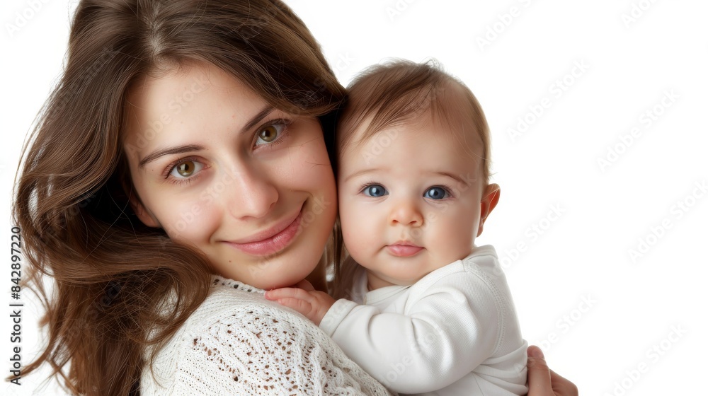 A heartwarming portrait of a mother and her baby smiling at each other, capturing the essence of maternal love and joy.
A heartwarming portrait of a mother and her baby smiling at each other, capturing the essence of maternal love and joy.