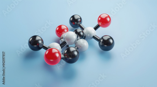 3D Molecular Structure with Carbon and Keratin Spheres