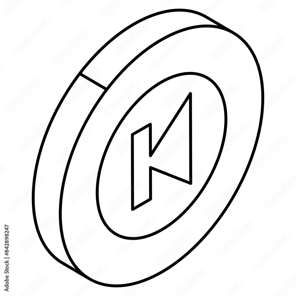 Conceptual flat design icon of playback button Conceptual flat design icon of playback button