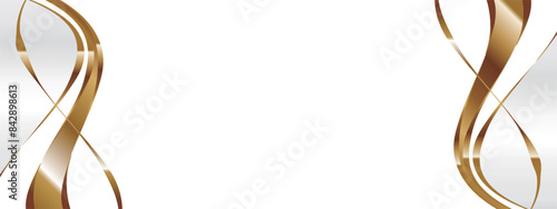 高級感のある抽象的なバナー　ホワイト＆ゴールド