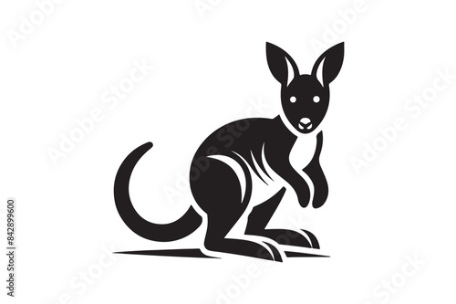 Wallaby silhouette vector art illustration 