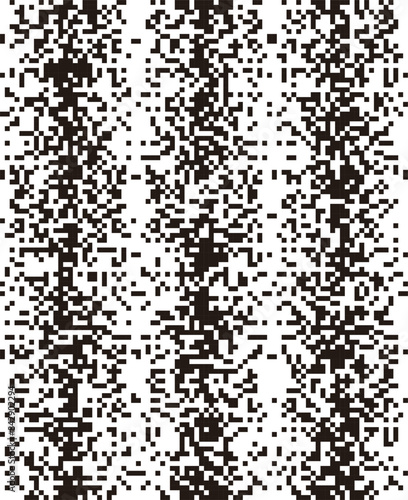 Dispersed background. Disintegration pixel effect illustration. Vector rectangle elements. Disappear transform rectangle texture. Dissolved filled square. Vector graphic.	