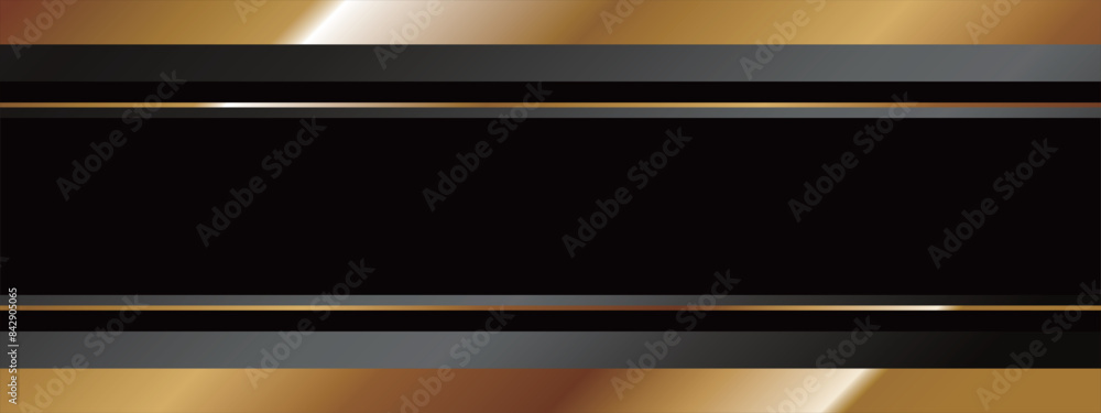 Fototapeta premium 高級感のある抽象的なバナー ブラック＆ゴールド