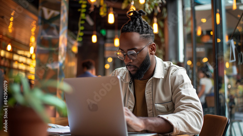 arafed man sitting at a table with a laptop and a laptop computer, professional image, amazingly composed image, shutterstock, professional photo, istock, beautiful image, unique design, working on a 