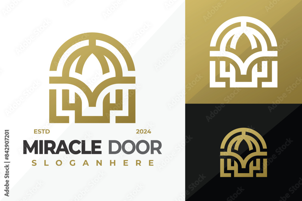 Letter M Miracle Door logo design vector symbol icon illustration Letter M Miracle Door logo design vector symbol icon illustration