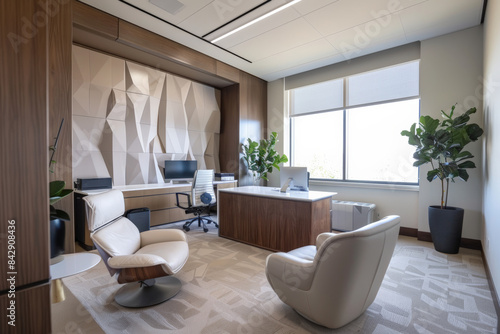 Bright and spacious living room with large windows and modern decor.