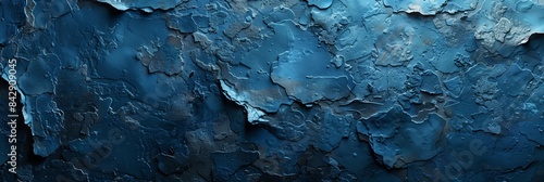 Abstract blue grunge background texture with dark rough concrete wall