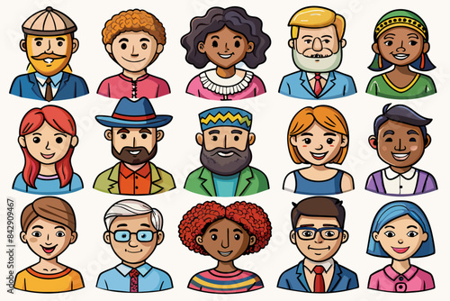 Wallpaper Mural face set of funny faces Torontodigital.ca