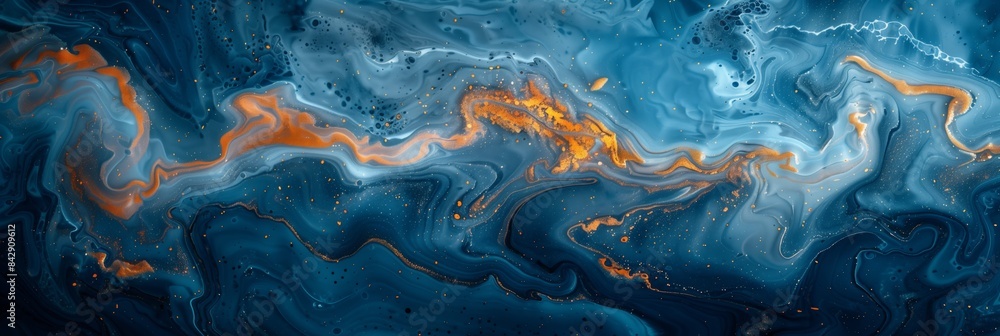 Abstract fluid art background with blue and golden colors Abstract fluid art background with blue and golden colors