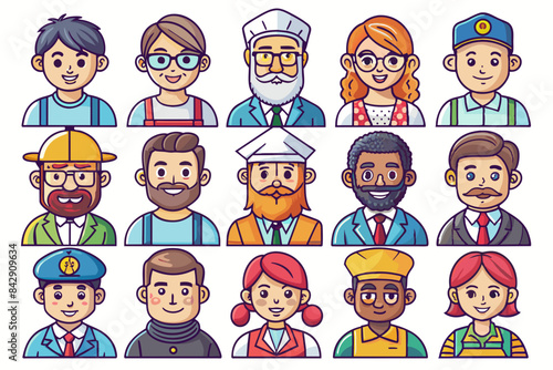 Wallpaper Mural face set of funny faces Torontodigital.ca