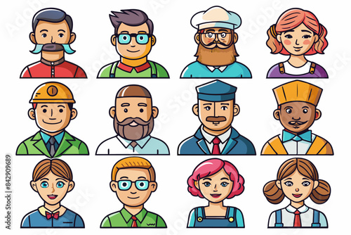 Wallpaper Mural face set of funny faces Torontodigital.ca