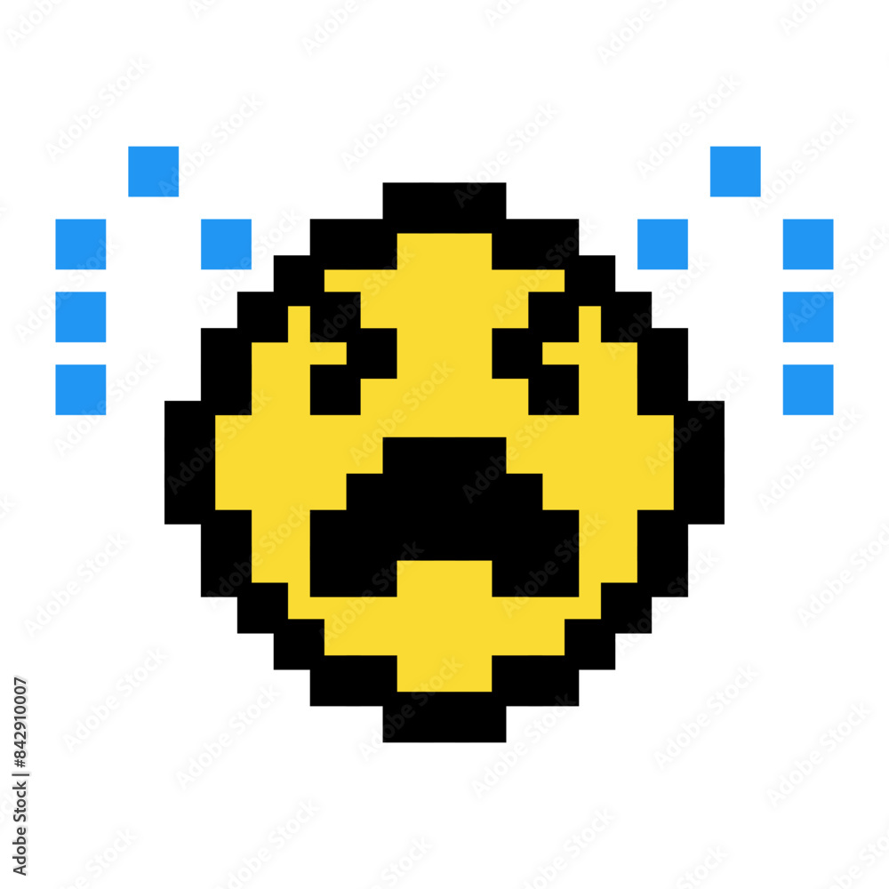 pixel art crying emoticon icon,8bit style emoticon pixel art crying emoticon icon,8bit style emoticon