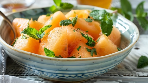 kitchen where a person is making melon sorbet. The process of blending ripe melons and freezing the mixture is both simple and rewarding, promising a cool treat.