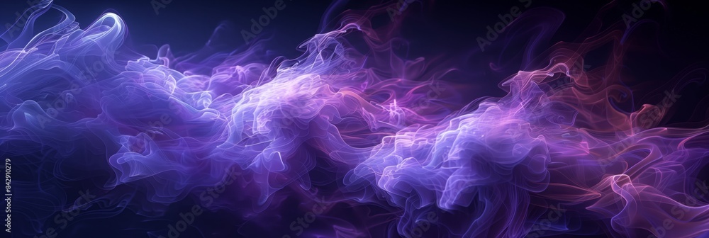 Fototapeta premium Abstract purple smoke on a black background,