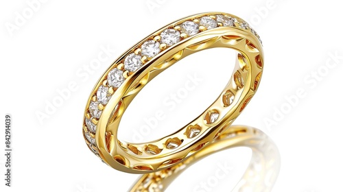 Golden Promise, Wedding Ring Celebration with Romantic Flair. Generative Ai