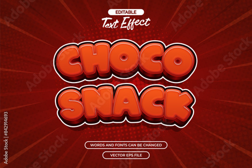Choco snack editable text effect
