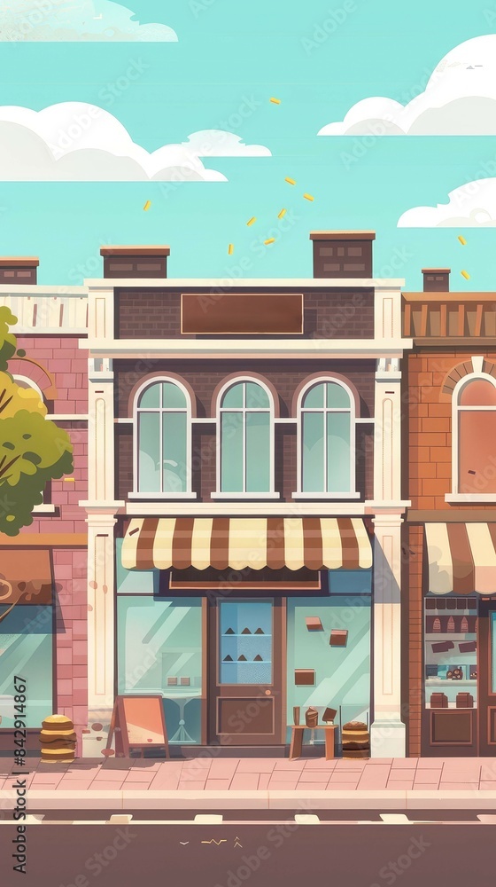 chocolate shop flat design front view theme urban animation vivid chocolate shop flat design front view theme urban animation vivid