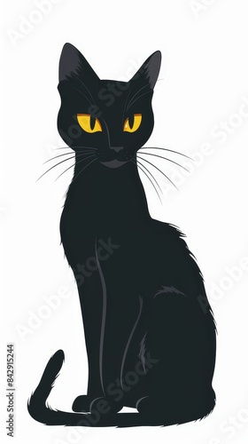 cat silhouette flat design front view theme elegance cartoon drawing vivid © Jiraphiphat
