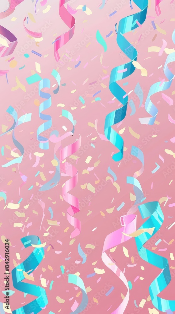 birthday streamers flat design side view theme decor animation Monochromatic Color Scheme birthday streamers flat design side view theme decor animation Monochromatic Color Scheme