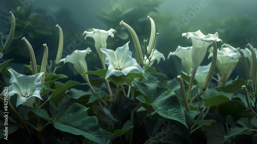 Datura Flowers for Extraction in Garden photo