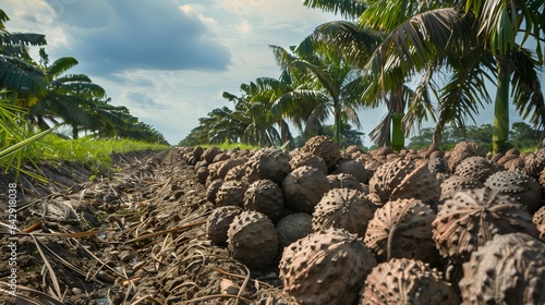 Ripe Betel Nut Palms with Harvestready Nuts photo