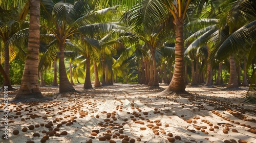 Ripe Betel Nut Palms with Harvestready Nuts photo