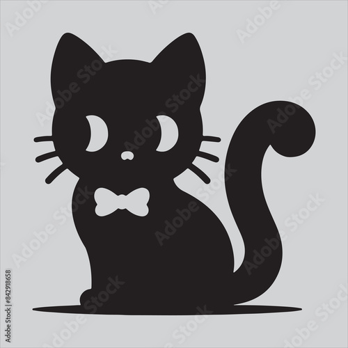 A cute Cat silhouette vector art illustration