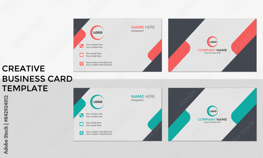 Creative professional company business card template with multiple color variation Creative professional company business card template with multiple color variation