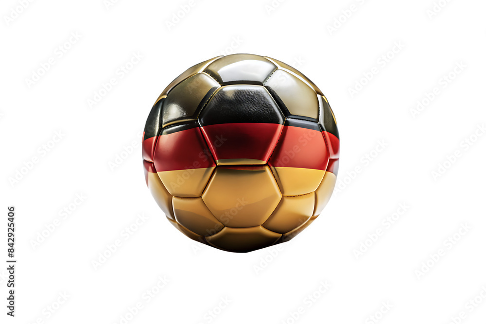 Obraz premium football ball with german flag, soccer ball European football championship in 2024 transparent background