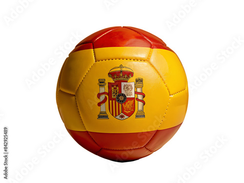 football ball with spanish flag, soccer ball European football championship in 2024 transparent background