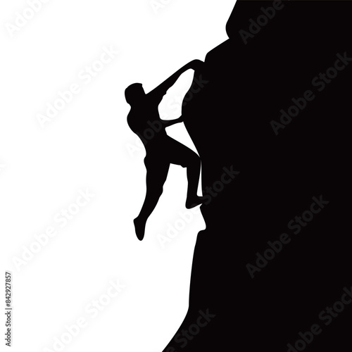 rock climbing silhouette design. extreme sport icon, sign and symbol.