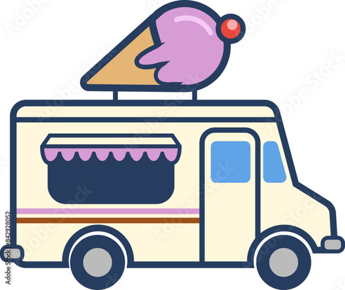 Ice cream truck illustration