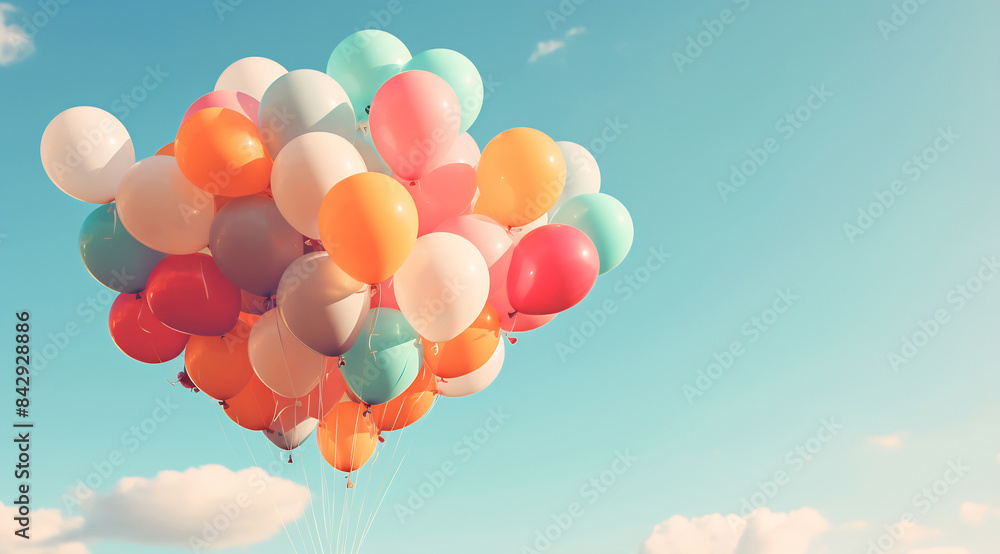 Joyful Ascent: Balloons Drifting into the Sky Joyful Ascent: Balloons Drifting into the Sky