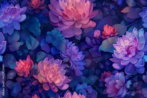 Floral Tapestry: A Symphony of Purple and Pink