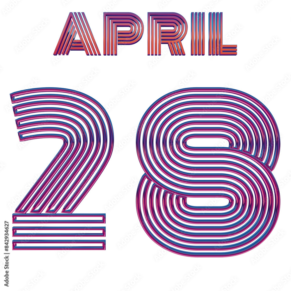 APRIL 28 - BRIGHT NEON TYPOGRAPHY ISOLATED APRIL 28 - BRIGHT NEON TYPOGRAPHY ISOLATED