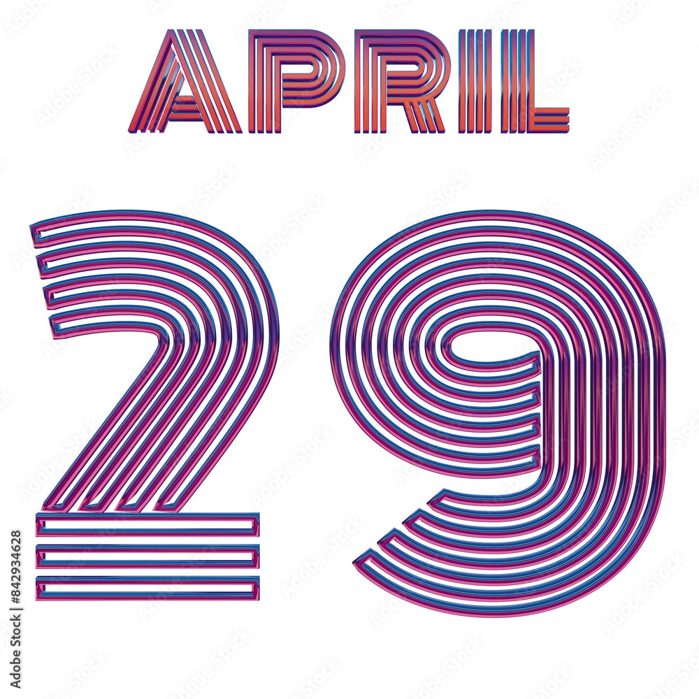 APRIL 29 - BRIGHT NEON TYPOGRAPHY ISOLATED APRIL 29 - BRIGHT NEON TYPOGRAPHY ISOLATED
