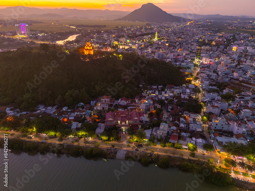 View of Tuy Hoa city, Phu Yen province, Vietnam. This is a new place that attracts tourists and locals.