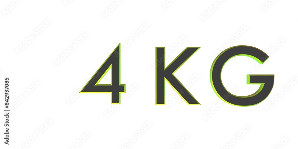 Fototapeta premium 3D four of kilograms on a white background isolate. Weight. Rendering.
