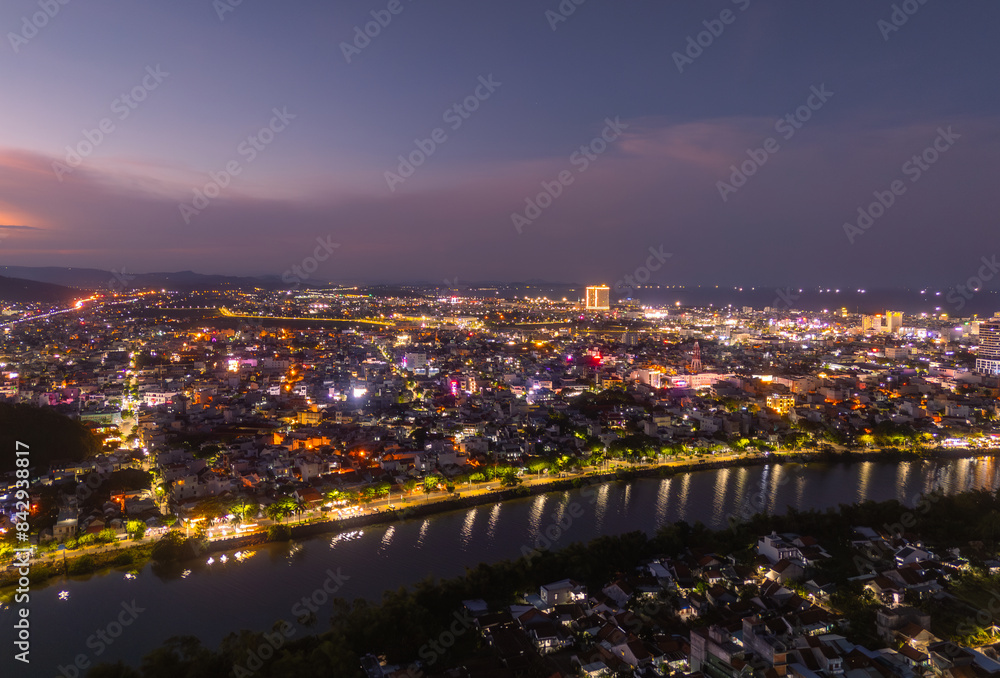 Obraz premium View of Tuy Hoa city, Phu Yen province, Vietnam. This is a new place that attracts tourists and locals.