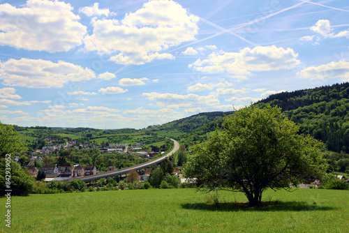 Blick auf Irrel und die Bundesstraße 257 (E29) im Eifelkreis Bitbürg-Prüm in Rheinland-Pfalz.  photo