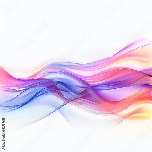abstract wave of multicolored smoke white background ,Abstract colorful translucent textile texture on white background