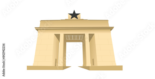 Black Star Square in Accra Ghana vector on white isolated