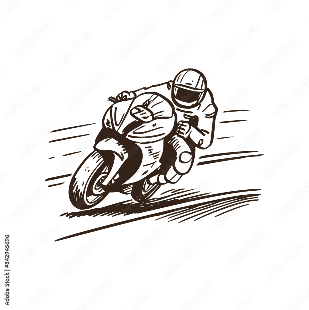 Motogp Racer Vector Moto gp vector art. Man on a motorbike at high speed leaning in the ...