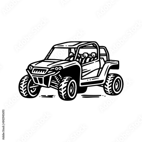 off road adventure atv utv buggy isolated logo vector	