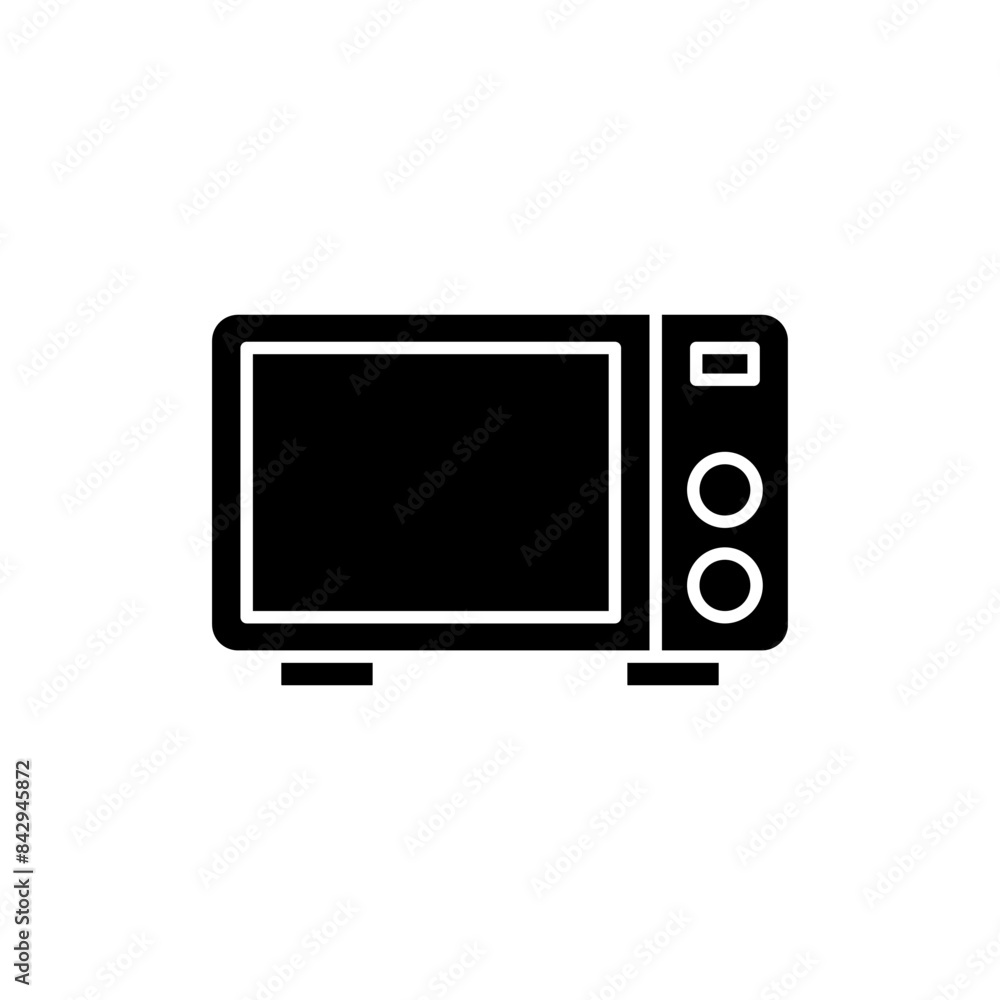 Flat Design Microwave Icon Vector. Flat Design Microwave Icon Vector.