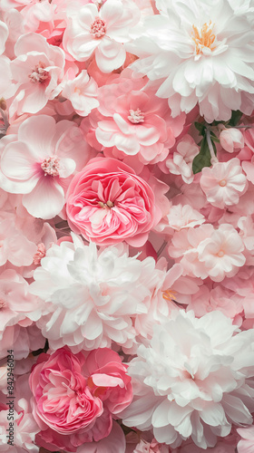 Pastel flower background. Colorful pastel Purple pink and white. Backdrop with space for text. Eye-catching background for social media and printing design. 