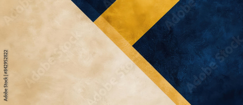 Captivating abstract design with shimmering golden lines on soothing blue and beige background. Ideal for banners, posters, and more. Versatile and stylish for various design needs