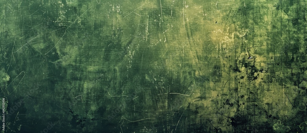 Fototapeta premium Dark green grunge background or texture with scratches and stains showing an aged and distressed vintage design element