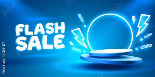 Flash sale event, big sale offer, poster label. Vector illustration
